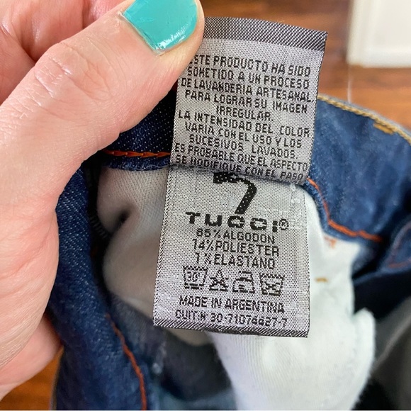 Tucci Slim Straight Jeans Womens Size 28 Tall Mid Low Rise Distressed Blue Denim - Picture 9 of 14
